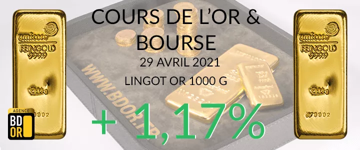 Cours de l'or 29 04
