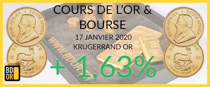 Cours Or 17/01/20 Cours de l'Or du vendredi 17 Janvier 2020