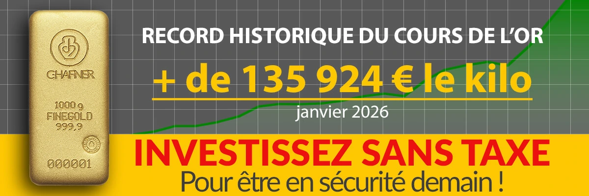 Cours de l'or - record historique janvier 2026 - 135 924 euros