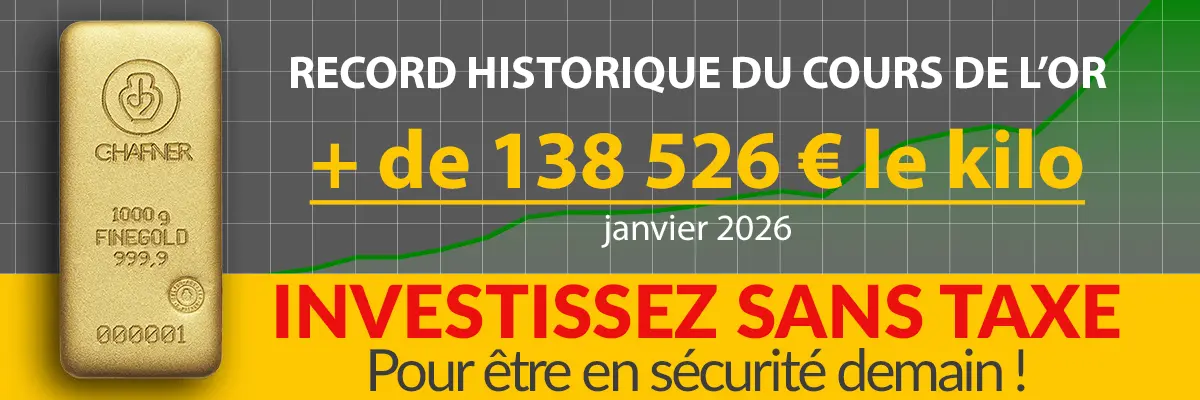 Cours de l'or - record janvier 2026 - 138 526 euros