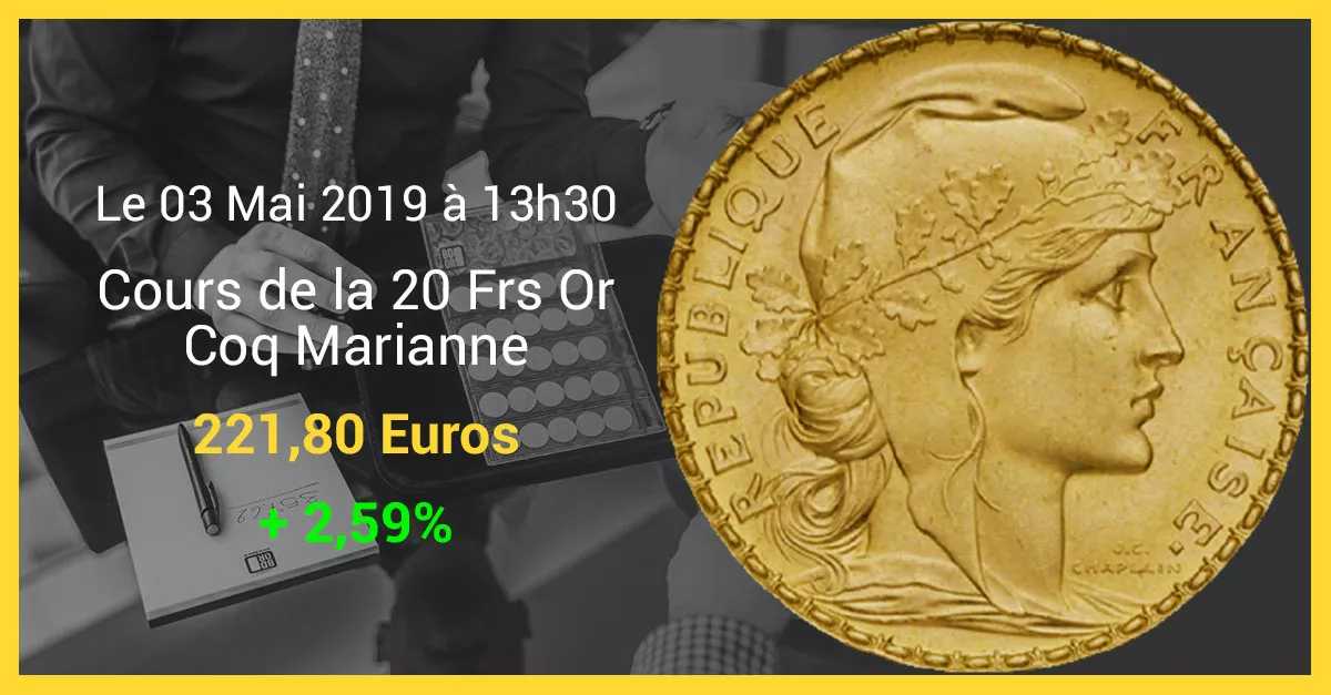Cotation du 03 Mai 2019 Cours de l'Or du 03 Mai 2019