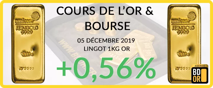 Cours de l'Or du Jeudi 05 décembre 2019 Cotation Or 05-12-19