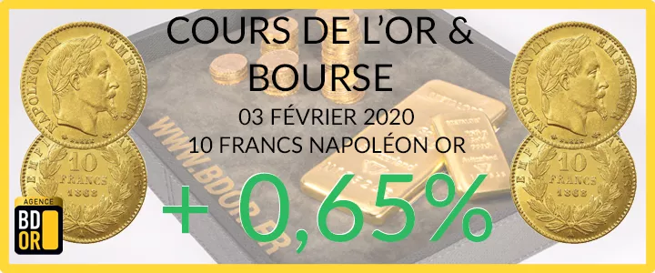 Cours Or du 03/02/2020 Cours de l'Or du 03 Février 2020