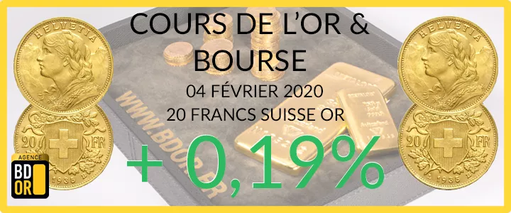 Cours de l'Or du 04 Février 2020 Cours Or du 04 Février 2020
