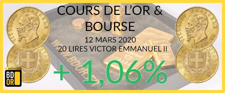 Cours Or du 12 Mars 2020