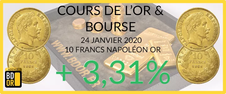 Cours de l'Or du Vendredi 24 Janvier 2020 Cours de l'Or du 24 Janvier 2020