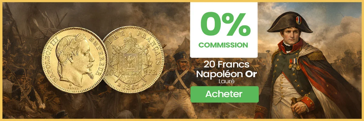 CTA - 0% commission 20 Francs Napoléon Lauré OR