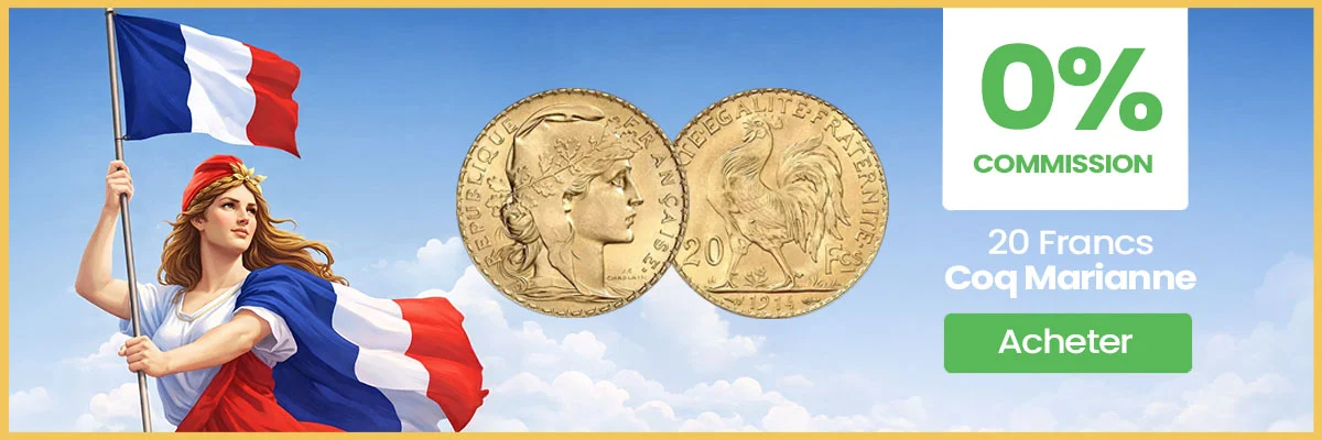 CTA - 0% commission 20 Francs Coq Marianne OR