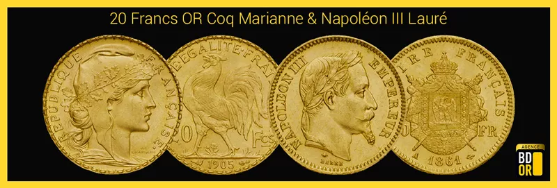 Pièces de 20 francs Or Napoléon Pièces de 20 francs Or Napoléon