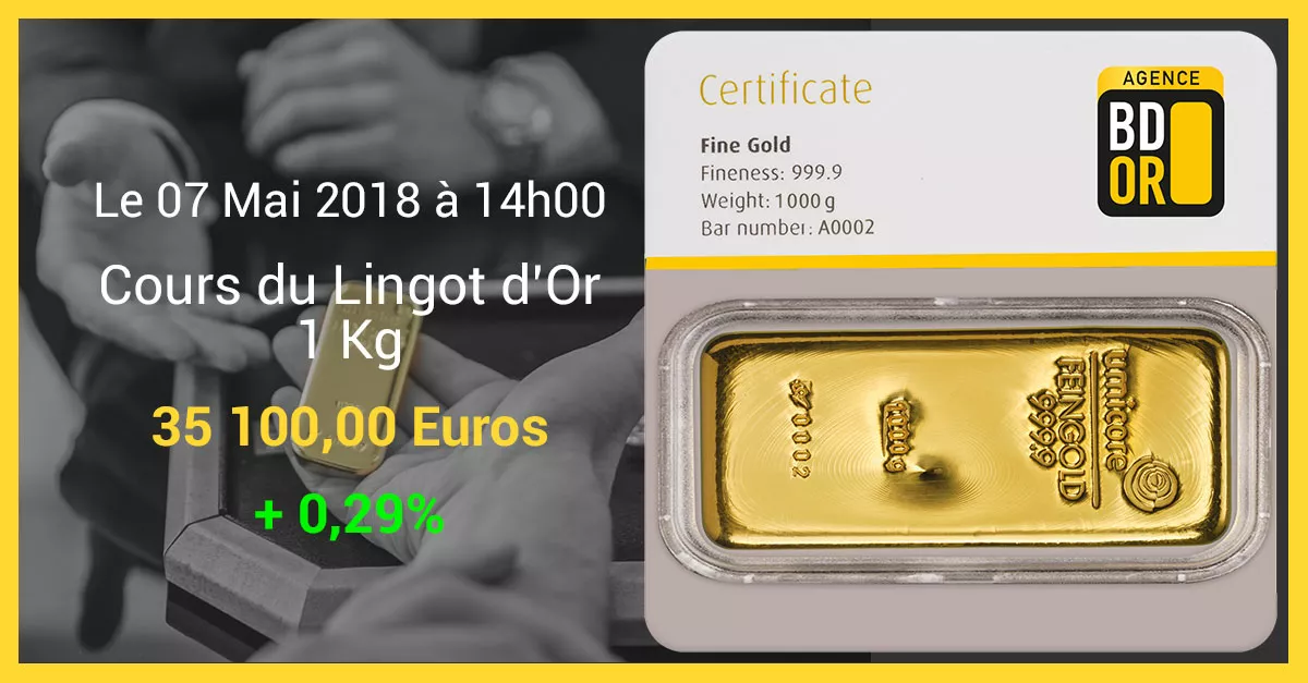 Prix Lingot d'Or 1kg 07 Mai 2018 Prix Lingot d'Or 1kg 07 Mai 2018