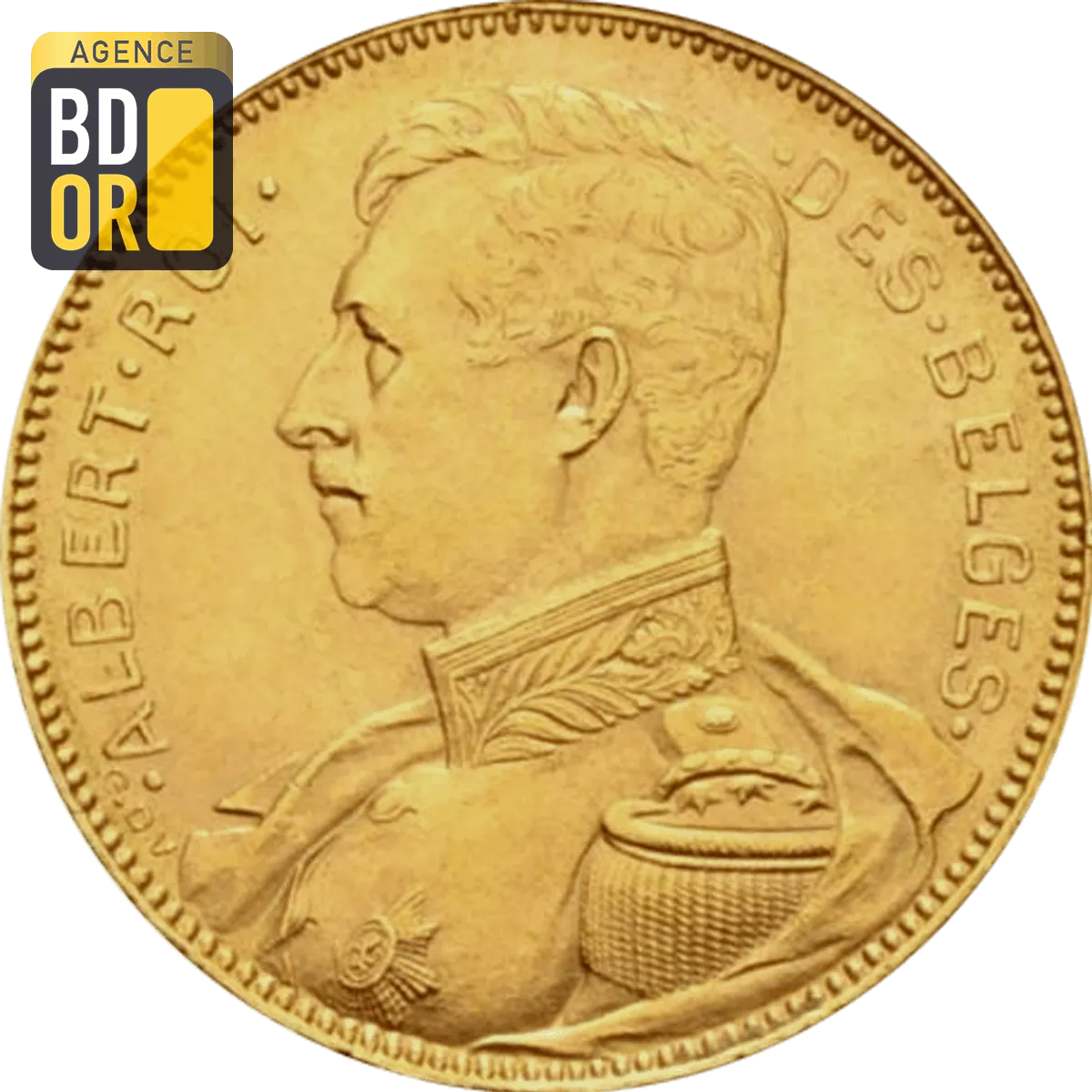 20 Francs Or Belgique Albert Ier Avers