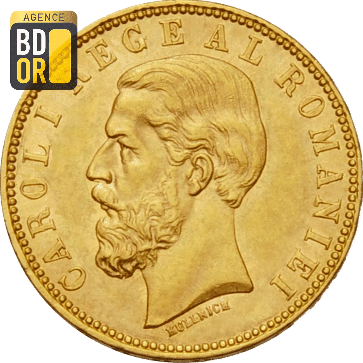 20 Lei Or Roumanie Carol Ier Union Latine Avers