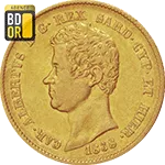 20 Lire Or Union Latine Charles Albert Sardaigne Savoie