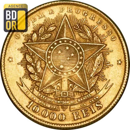 10000 Reis Or Brésil 1889 à 1922