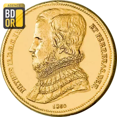 10000 Reis Or Pedro II 1849 Ã  1851