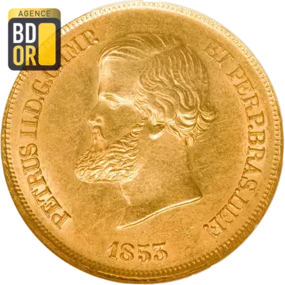 10000 Reis Or Pedro II  BrÃ©sil 1853 Ã  1889
