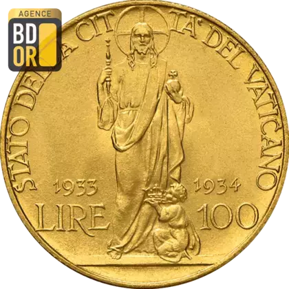 100 Lires Or Pie XI Jubilé
