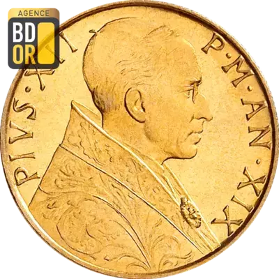 100 Lires Or Pie XII Armes