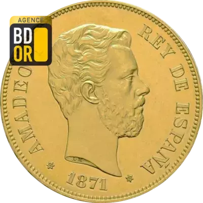 100 Pesetas Or Amédée Ier  100 Pesetas Or Amédée Ier