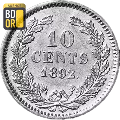 10 Cents  Argent 1892-1897 Wilhelmina