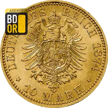 10 Mark Or Wilhelm I Prusse