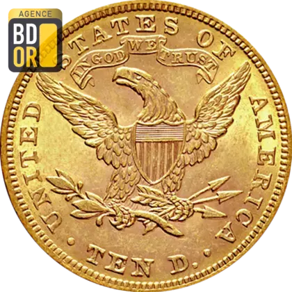 10 $ Or Liberty Avec Devise