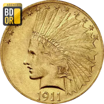 10$ Or TÃªte d'Indien Avec Devise