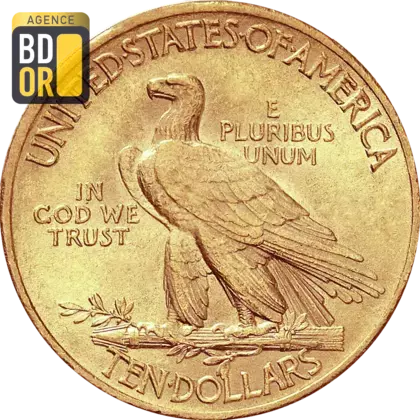 10$ Or Tête d'Indien Avec Devise