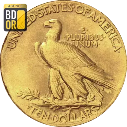 10$ Or Tête d'Indien Sans Devise