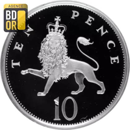 10 pence Elizabeth II 3e effigie, grand module, argent