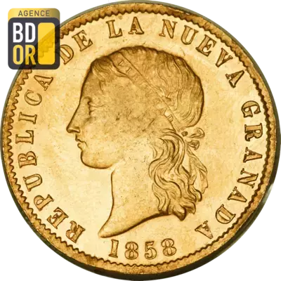 10 Pesos Or Colombie 1857-1858