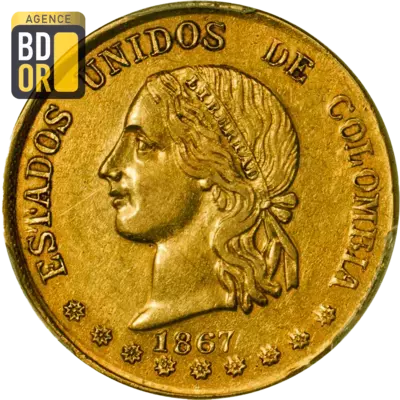 10 Pesos Or Colombie 1862-1874 1886