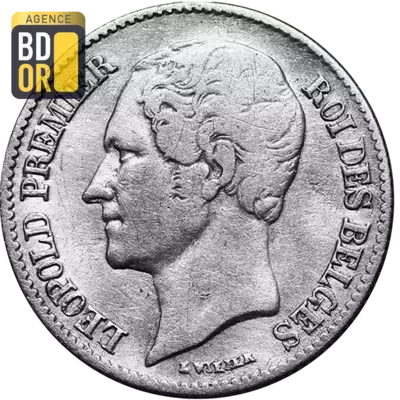 Demi franc LÃ©opold Ier TÃªte Nue 1847-1950 