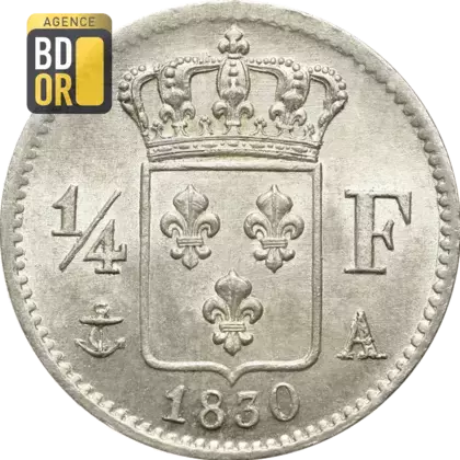 Un quart Franc Charles X Cannelée