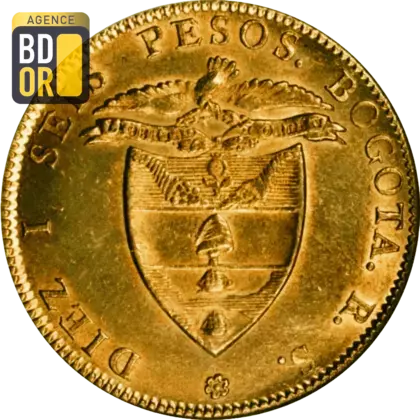 16 Pesos Or Colombie 1837-1849