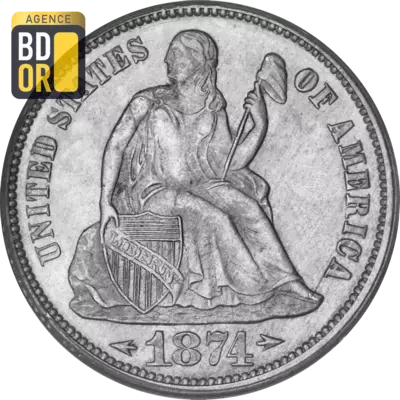 1 Dime Argent 1873 et 1874