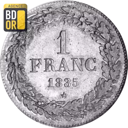 1 franc Léopold Ier Tête Laurée 1833-1844 