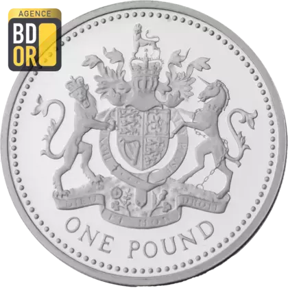 1 livre Elizabeth II 3e effigie, armes royales, argent