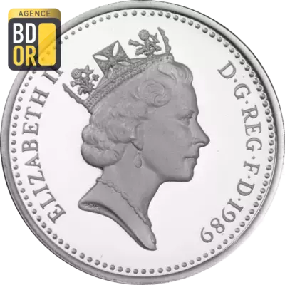 1 livre Elizabeth II 3e effigie, chardon Ã©cossais, argent, piÃ©fort