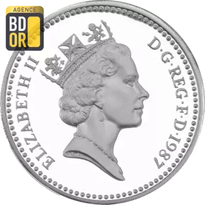 1 livre Elizabeth II 3e effigie, chÃªne anglais, argent, piÃ©fort