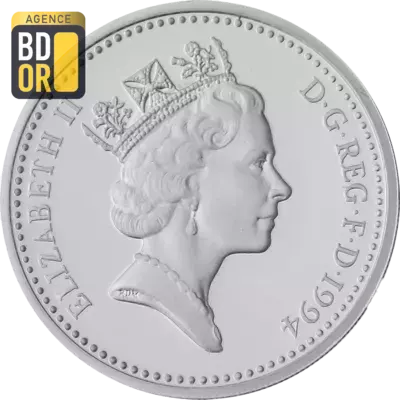 1 livre Elizabeth II 3e effigie, lion Ã©cossais, argent