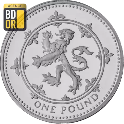 1 livre Elizabeth II 3e effigie, lion écossais, argent