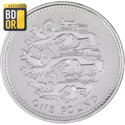 1 livre Elizabeth II 3e effigie, lions anglais, argent