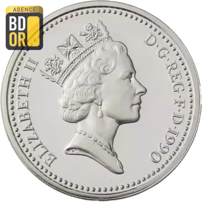 1 livre Elizabeth II 3e effigie, poireau gallois, argent
