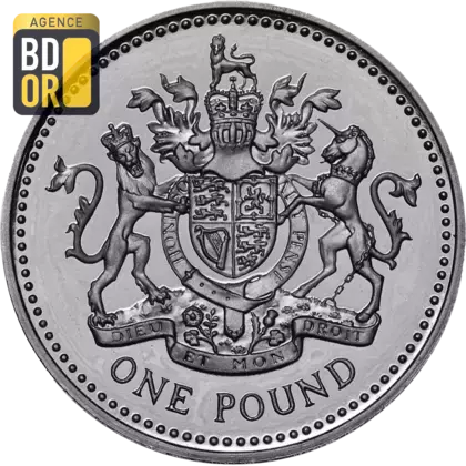 1 livre Elizabeth II 4e effigie, armes royales, argent