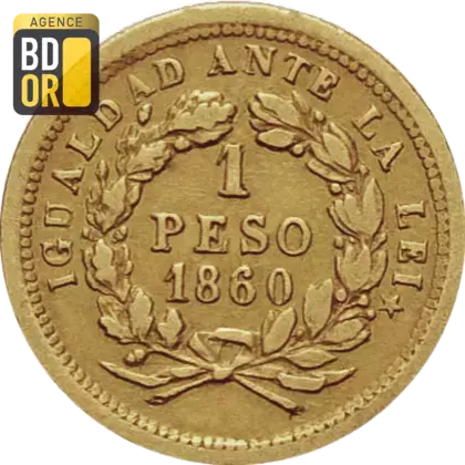 1 Peso Or 1860 à 1873 1 Peso Or 1860 à 1873