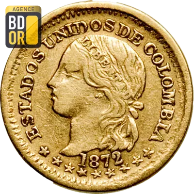 1 Peso Or Colombie 1871-1878