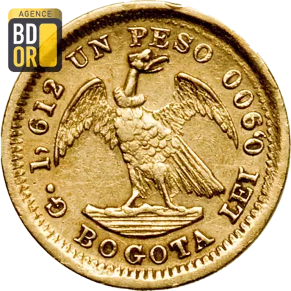 1 Peso Or Colombie 1871-1878