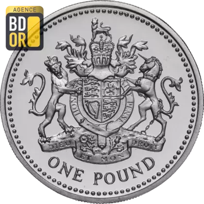1 Pound - Elizabeth II Royal Arms; Silver Piedfort