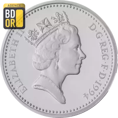 1 Pound - Elizabeth II Scottish Lion; Silver Piedfort